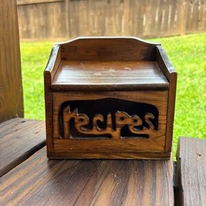 Vintage Wood Recipe Box